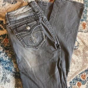 Rock revival gray jeans